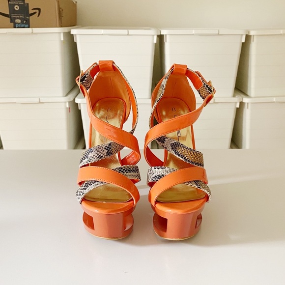 C Label Dolce Snakeskin Cut Out Platform Pumps - Picture 3 of 7